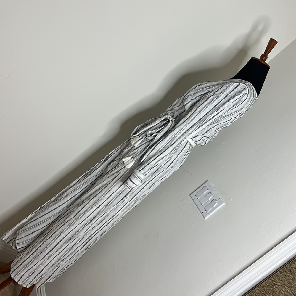 L*SPACE Tybee Black/White Stripe Maxi Wrap Dress XS - Picture 8 of 11